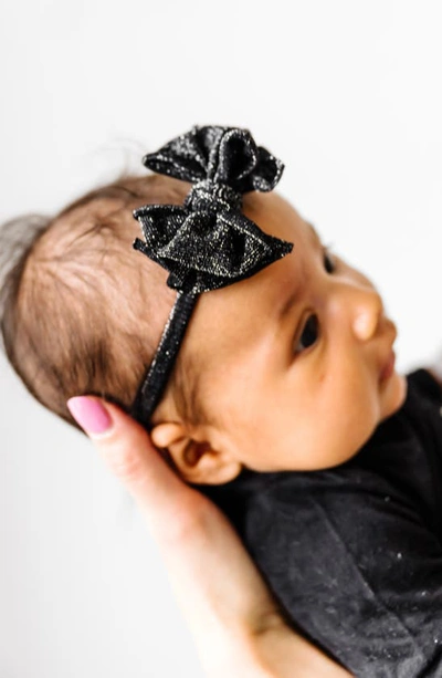 Shop Baby Bling 2-pack Baby Bow Headbands In Metallic Black