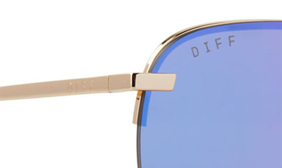 Shop Diff Tahoe 63mm Mirrored Oversize Aviator Sunglasses In Purple Mirror