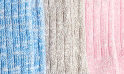 Shop Ugg Assorted 3-pack Slouchy Ribbed Crew Socks In Pinkmeadow/granite/bluelotus