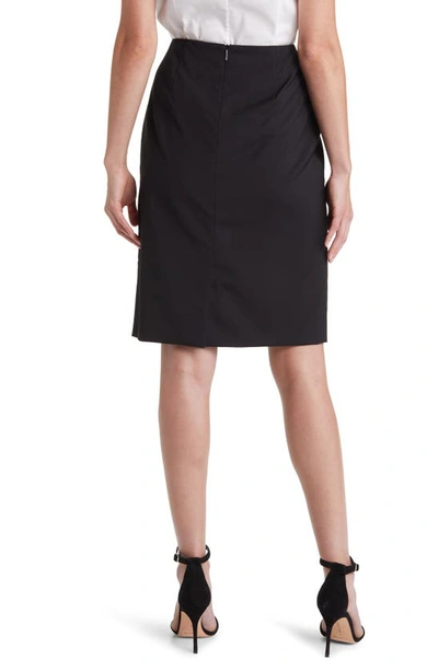 Hugo Boss Slim-fit Pencil Skirt In Virgin Wool In Black