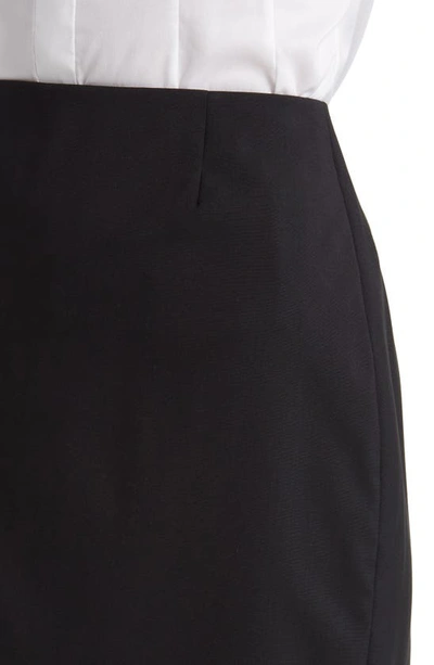 Hugo Boss Slim-fit Pencil Skirt In Virgin Wool In Black