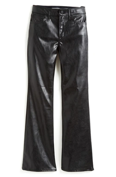 Shop Tractr Kids' Faux Leather Flare Leg Pants In Black