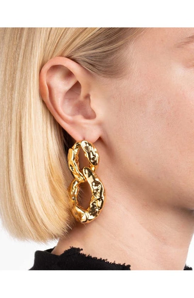 Shop Alexis Bittar Brut Link Drop Earrings In Gold