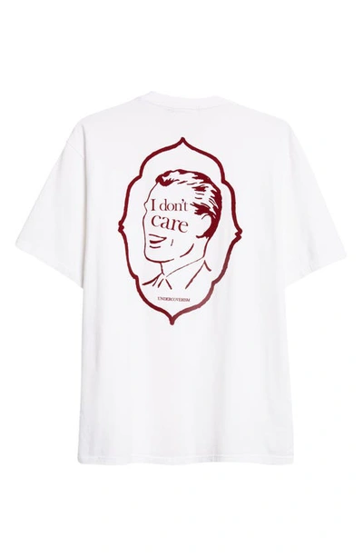 Shop Undercover I Don't Care Cotton Graphic T-shirt In White