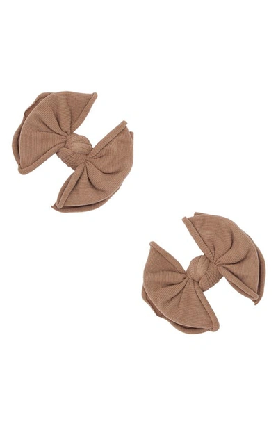Shop Baby Bling 2-pack Baby Fab Bow Clips In Oak