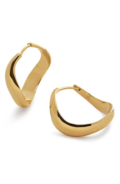 Shop Monica Vinader Medium Swirl Hoop Earrings In 18ct Gold Vermeil