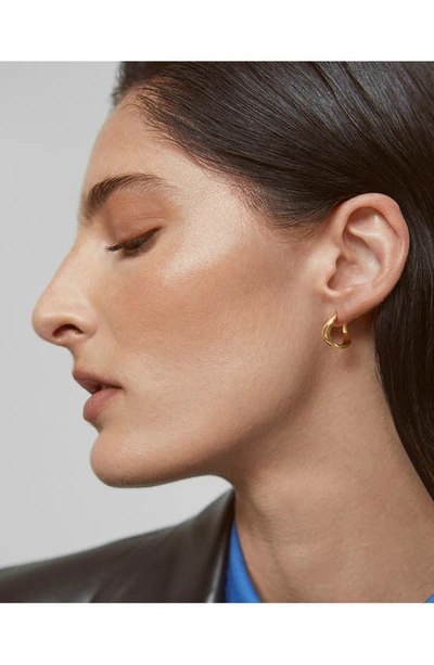 Shop Monica Vinader Small Swirl Hoop Earrings In 18ct Gold Vermeil