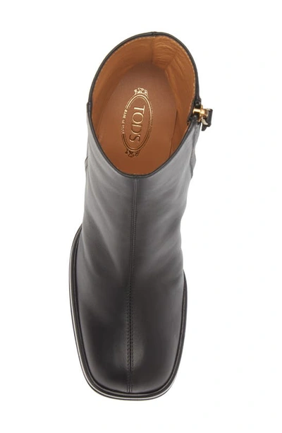 Tod's Platform Block Heel Booties In Black