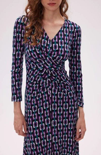 Shop Diane Von Furstenberg Timmy Geo Print Long Sleeve Dress In Ch Geo Multi Black