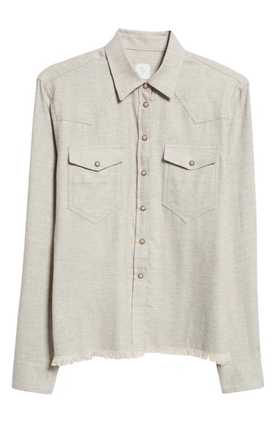 Shop Eleventy Patch Pocket Cotton Twill Button-up Shirt In Grigio Chiaro Melange