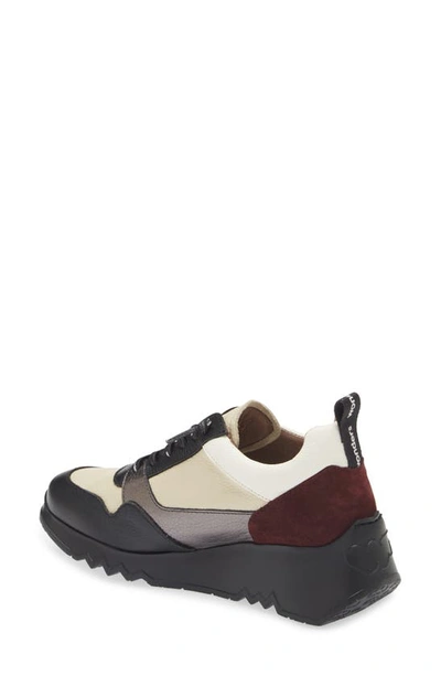 Wonders Colorblock Platform Sneaker In Black Cream Combo