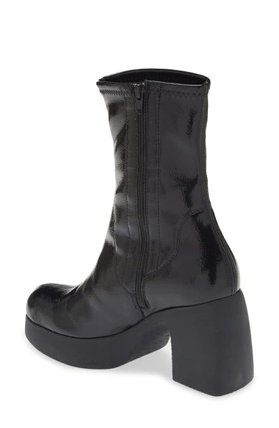 Wonders Platform Bootie In Black Patent