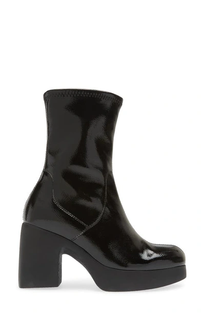 Wonders Platform Bootie In Black Patent