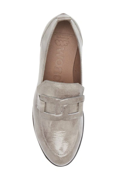 Wonders Lug Platform Wedge Loafer In Textured Grey Patent