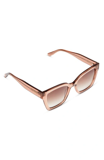 Shop Diff Rhys Rectangular Sunglasses In Brown Gradient