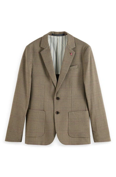 Shop Scotch & Soda Yarn Dyed Plaid Stretch Sport Coat In 6471-taupe Check