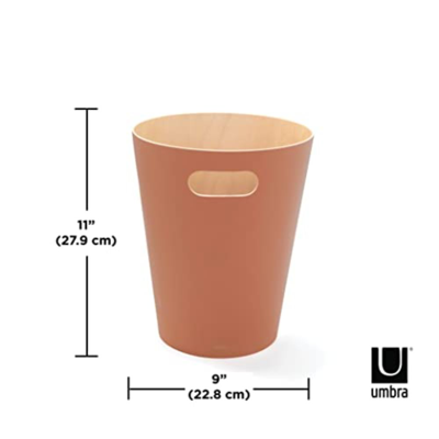 Shop Umbra Woodrow 2 Gallon Modern Wooden Trash Can Wastebasket Or Recycling Bin In Multi