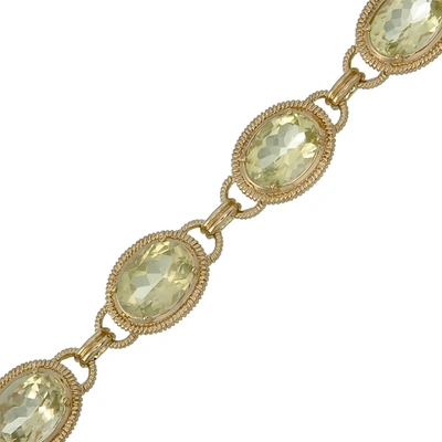 Shop Vir Jewels 21 Cttw Lemon Quartz Tennis Bracelet Yellow Gold Plated Over Brass 14x10 Mm Oval