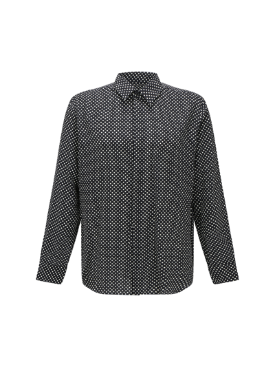 Shop Saint Laurent Shirt In Noir Craie