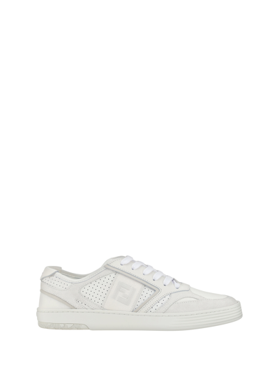 Shop Fendi Sneakers In Bianco/ghiaccio
