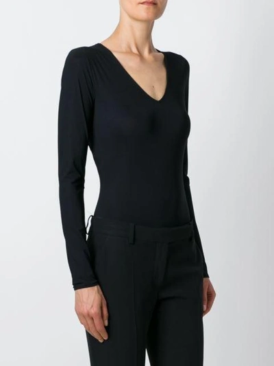 Shop Maison Margiela Long Sleeved Body In Black