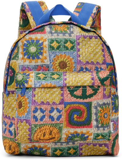 Shop Molo Kids Multicolor Printed Backpack In 6868 Crochet Vibe