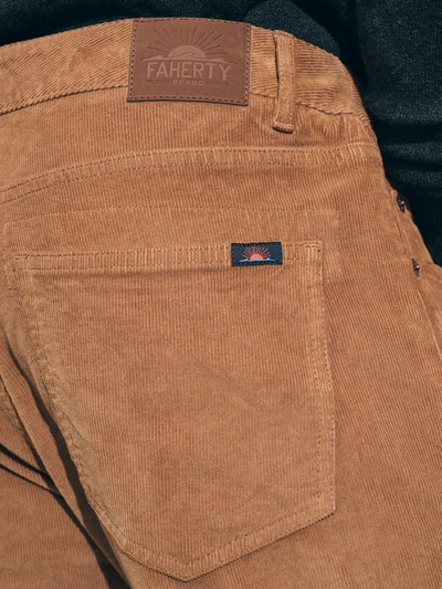 Faherty Stretch Corduroy 5-pocket Pants (32" Inseam) In Raw Umber