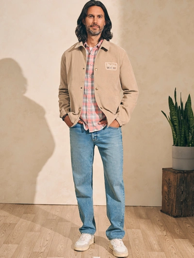Faherty Corduroy Coaches Jacket In Pebble Beach