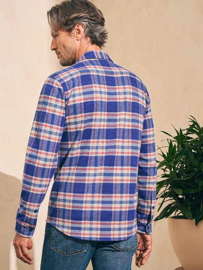 Shop Faherty Legend&trade; Sweater Shirt In Navy Skyline Plaid