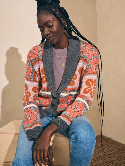 Faherty Topanga Canyon Cardigan In Sunset Shell Jacquard