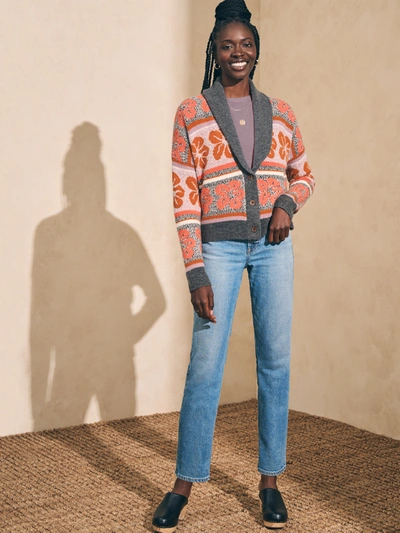 Faherty Topanga Canyon Cardigan In Sunset Shell Jacquard