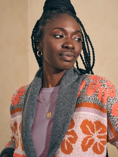 Faherty Topanga Canyon Cardigan In Sunset Shell Jacquard