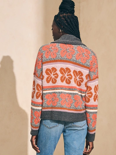 Faherty Topanga Canyon Cardigan In Sunset Shell Jacquard