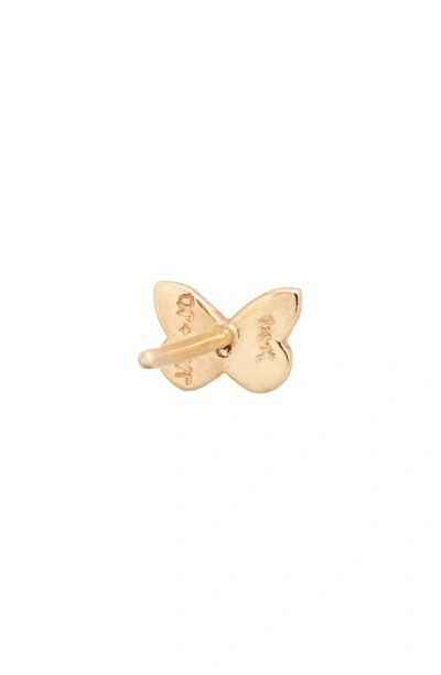 Shop Anzie Mini Diamond Butterfly Stud Earrings In Gold