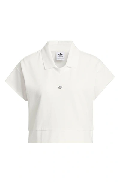 Shop Adidas Originals Cotton Polo In Off White