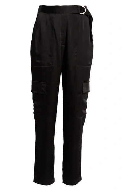 Shop Simkhai Carolina Belted Cargo Pants In Black