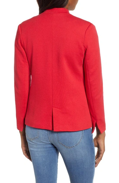 Shop Gibsonlook Inverted Notch Collar Cotton Blend Knit Blazer In Red