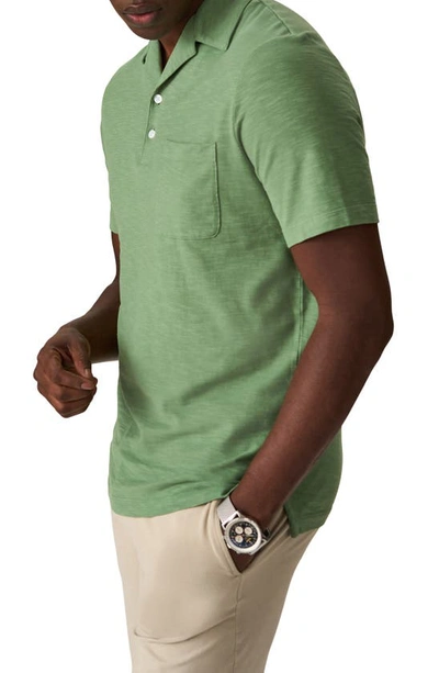 Shop Good Man Brand Camp Collar Jersey Polo In Dill