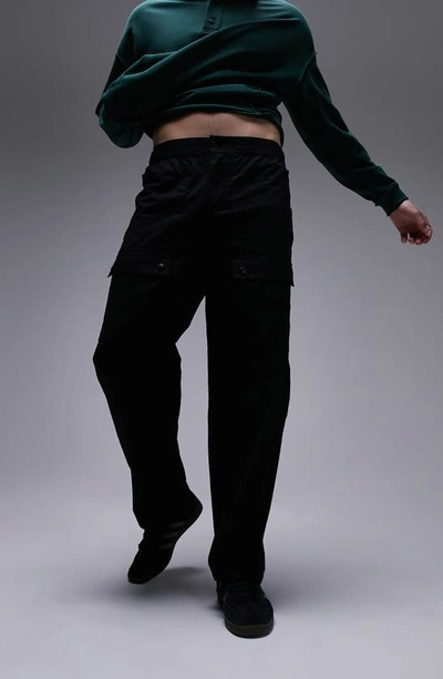 Shop Topman Relaxed Fit Cargo Pants In Black