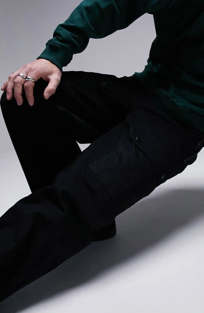 Shop Topman Relaxed Fit Cargo Pants In Black
