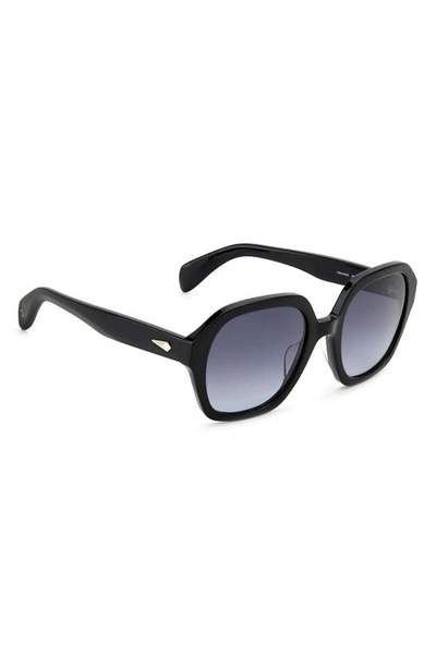 Rag & Bone 53mm Gradient Square Sunglasses In Black