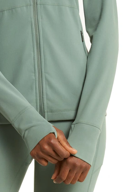 Shop Zella Studio Luxe Performance Jacket In Green Duck