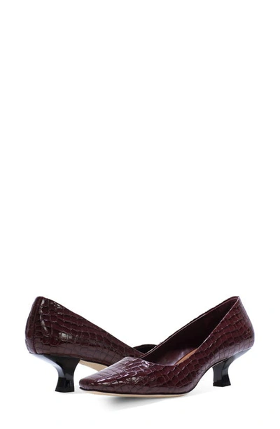 Shop Donald Pliner Croc Embossed Pump In Cherry