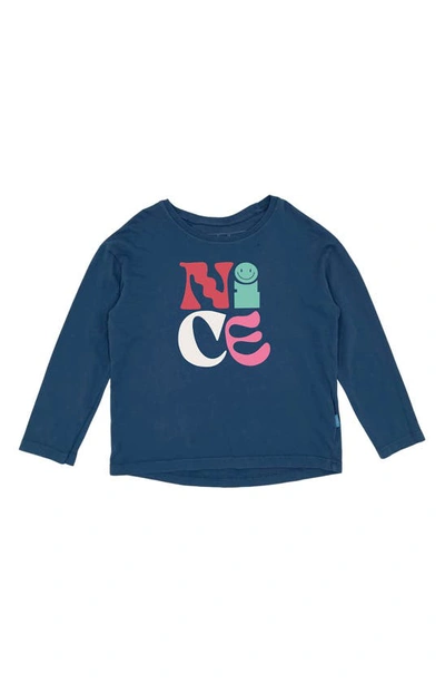 Shop Feather 4 Arrow Nice Long Sleeve Cotton T-shirt In Navy