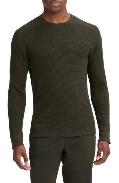 Shop Vince Thermal Long Sleeve T-shirt In Moss Green