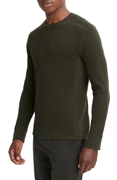 Shop Vince Thermal Long Sleeve T-shirt In Moss Green