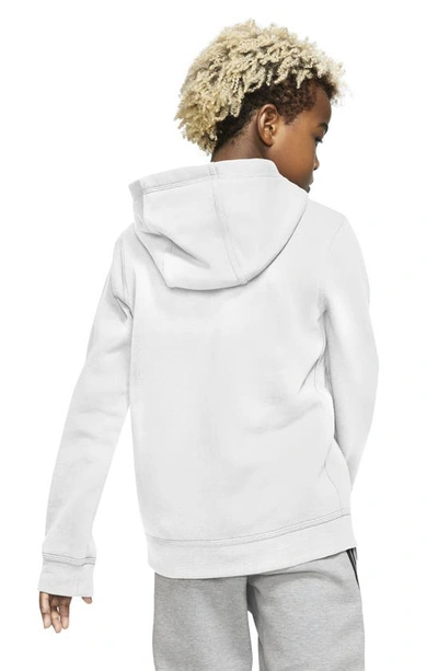 Shop Nike Kids' Embroidered Logo Hoodie In White/ Black