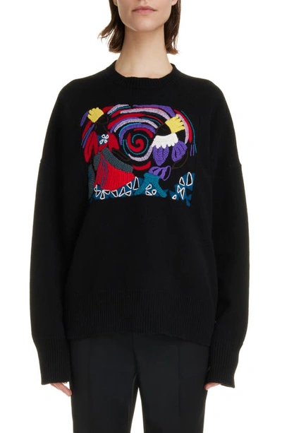 Shop Chloé Multicolor Embellished Wool & Cashmere Blend Sweater In 9ca-multicolor 1