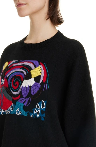 Shop Chloé Multicolor Embellished Wool & Cashmere Blend Sweater In 9ca-multicolor 1