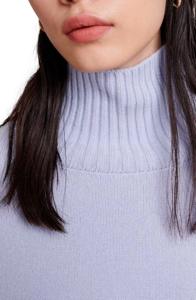 Shop Maje Megevo Cashmere Blend Turtleneck Sweater In Blue